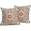Fodere per cuscini in lino marrone e rosso, 45x45 cm, set da 2 2