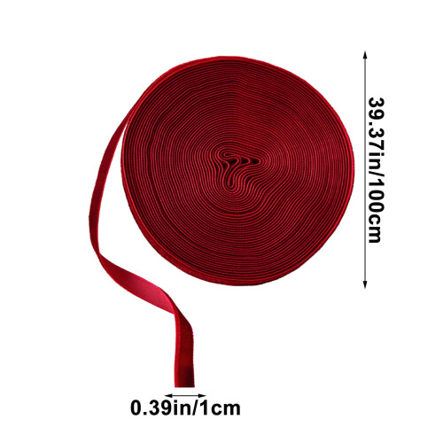 Rotes Samt-Weihnachtsband, 10 m x 1 cm 2