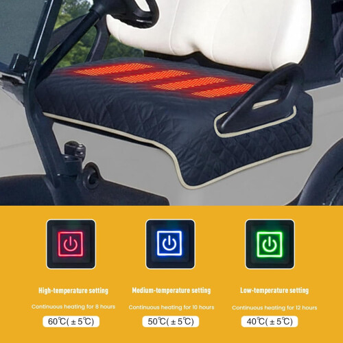 Heated Golf Cart Seat Cover Waterproof Universal 4-Zone 1