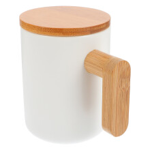 Flat Bottom Mug for Warmer Flat Bottomed Mugs Cereal Mugs Ceramic Mug Cafe Mug Cold Tea Cup Office 12X10.5CM White