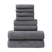 Ensemble de serviettes en coton Elainilye (8 pièces), ultra douces et absorbantes, 4 petites serviettes + 2 serviettes de bain + 2 serviettes Ă