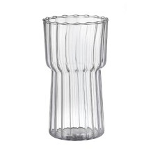 Ensemble de verres à eau ondulés – Verrerie moderne vintage à côtes ondulées, compatible avec le lave-vaisselle