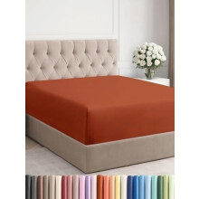 Extra Deep Full Fitted Sheet – Compatible with 18–24" Mattresses, Ultra Soft, Wrinkle & Fade Free, Breathable – Terracotta