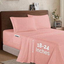 Ensemble complet de draps en microfibre – Doux et résistant à la décoloration, 4 pièces