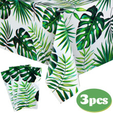 Havajské plastové obrusy 132 cm x 272 cm, 3 ks – dekorácia na luau, plážovú párty, aloha párty, kompatibilné s tropickými motívmi