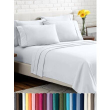 Σετ σεντόνια Queen Luxury 6 τεμαχίων Extra Soft Deep Pocket White