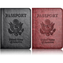 2PCS Passport Holders,Ultra Slim Passport Wallet,PU Leather Passport Cover for Women and Men