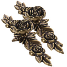 Magnifiques boutons de porte en alliage de zinc brun foncé en forme de rose pour la cuisine (2 pièces)
