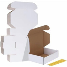 Boîtes d'expédition blanches en carton ondulé, lot de 10