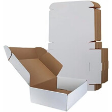 11x8x2 Inches Shipping Boxes Set of 25, White Small Corrugated Cardboard Box, Mailer Boxes for Packing Small Business