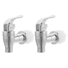 Lot de 2 robinets de rechange pour distributeur de boissons, style poussoir, en plastique.