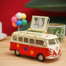 Großes Wohnmobil-Modell, Retro-Schreibtischdekoration, Wohnmobil-Modell, Geschenk, Metall, Eisen, Kunst, Bus, Spardose, Fotografie-Requisite