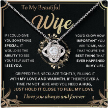 Halskette „An meine Frau“ vom Ehemann – Romantischer Liebesknoten-Schmuck, Geschenk zum Jahrestag/Geburtstag/Muttertag, passend für alle