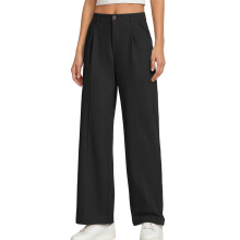 Kids' black stretch school pants with elastic waist and