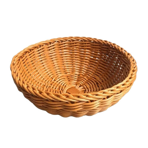 Wicker Fruit & Bread Basket – Handwoven Round Serving Bowl, Compatible with Kitchen Decor 2