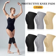 3 Pairs Dance Knee Pads Women Protective Non-Slip Knee Pads for Yoga Cheerleading Pole Floor Dance Volleyball