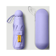 Mini kapsulový dáždnik, slnečník s čiernym povrchom, vreckový slnečník s anti-UV ochranou, na slnko a dážď, vonkajší cestovný