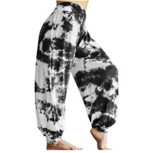 Dámske nohavice so sťahovacou šnúrkou, farbené v štýle baggy, široké nohavice, voľný strih, veľkosť S-5XL, mäkká česaná tkanina,
