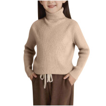 Solid Color Turtleneck Sweaters Boys and Girls Long Sleeve Knit Top Warm Base Shirts for Kids 2-13 Years