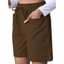 Pantaloncini casual Omen con coulisse, comodi, con elastico in vita, ideali per l'estate, con tasche.