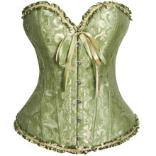 Corset Hipattires para Mulheres, Top Modelador de Renda, Body Fashion para Noite, Verde, Bustiê para Meninas, Corset com Detalhe.