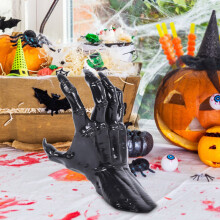 Decoração de parede de Halloween PRETXORVE: Mãos assustadoras estendendo-se com velas acesas, arte gótica de terror para pendurar – compatível