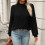 Hässliche Weihnachtspullover für Damen, einfarbiger Rollkragenpullover, stylischer Langarmpullover für den Alltag 5