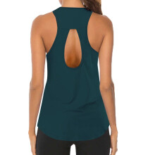 Weekend Activewear Tankini-toppe til kvinder, Dametræning Rund hals Ærmeløs Åndbar Tanktops med Rygløs Yoga, Vest til kvinder Grøn