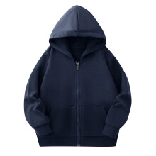 Moletom infantil unissex com capuz, azul marinho, tamanho 11-12 anos, com cordão e zíper, manga longa, leve, com bolsos, compatível com crianças