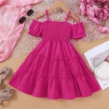 Kleinkinder Mädchen Tutu Kleid Tüll Rüschen Uni Prinzessin Hochzeitskleid Mädchenkleid Pink 18-24 Monate