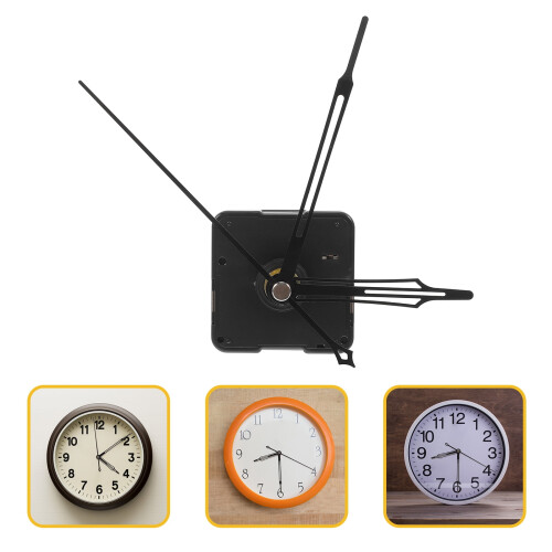 Silent Quartz Clock Wall Clock Mechanism Black Abs Aluminum 1 Set 1