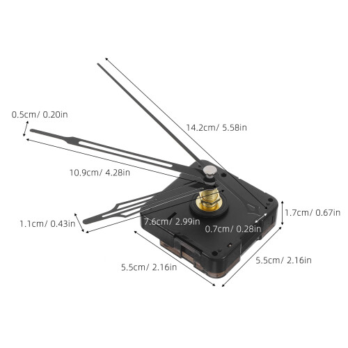 Silent Quartz Clock Wall Clock Mechanism Black Abs Aluminum 1 Set 2