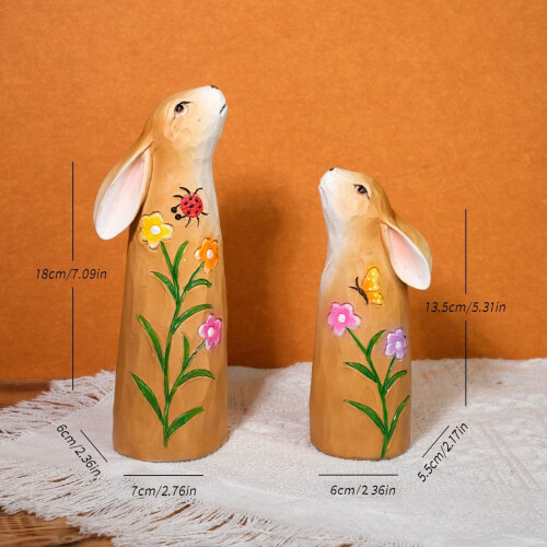 Easter3D trekaninfigurer rustikt hvitt sett 2