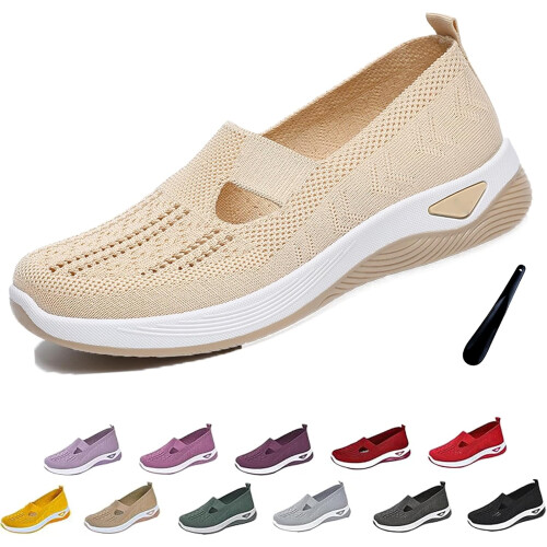 Γυναικεία υφαντά ορθοπεδικά slip-on αθλητικά παπούτσια Orthowalkway, αναπνεύσιμη