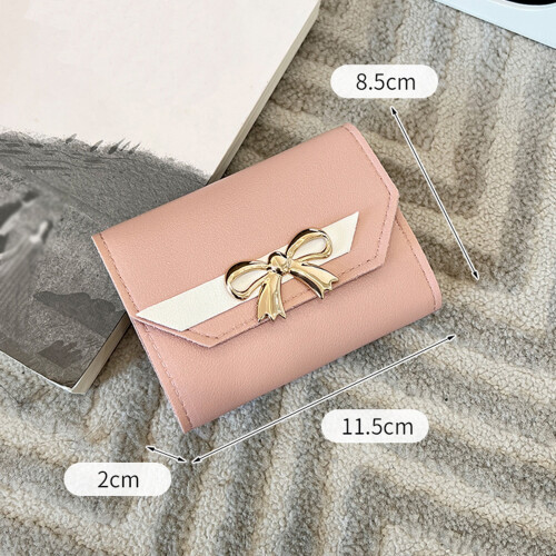 Women's vegan leather RFID-blocking mini bifold wallet 2