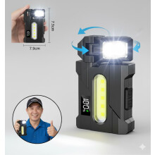 Multi-functional EDC Flashlight, 400LM Rechargeable Work Light, with Magnetic Base & COB Sidelight