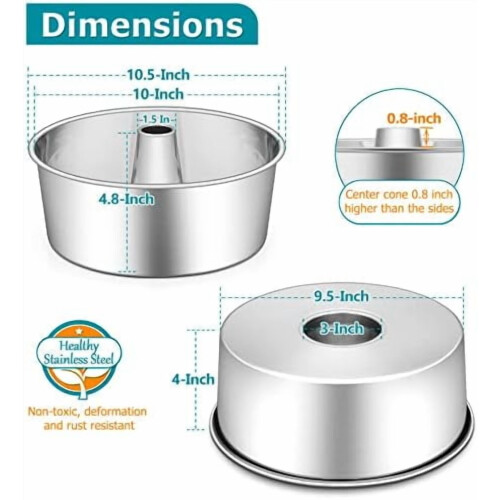 Forma de bolo tubular de aço inoxidável de 25 cm (10 polegadas) 2