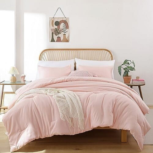 Boho Pink Comforter Set Full Size 3pcs