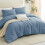 Grijsblauwe kingsize dekbedset van microvezel, 3-delig 4