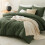 Dark Olive Green Comforter Set Quilted 3-Piece 4