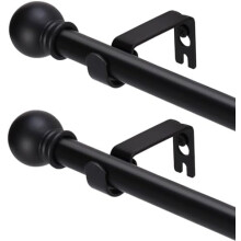 Fekete függönyrúd szett 80-122 cm 13/14 cm-es strapabíró fém