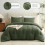 Dark Olive Green Comforter Set Quilted 3-Piece 2