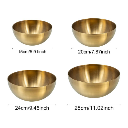 Bol de service en acier inoxydable doré 15 cm 2