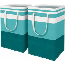 Cesto de roupa suja impermeável autoportante 88L - Pacote com 2