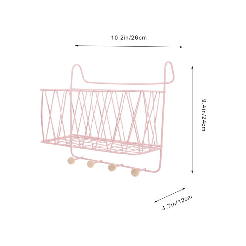 Iron Rectangular Wire Basket Wall Mounted Bathroom Organizer Storage Shelf 1