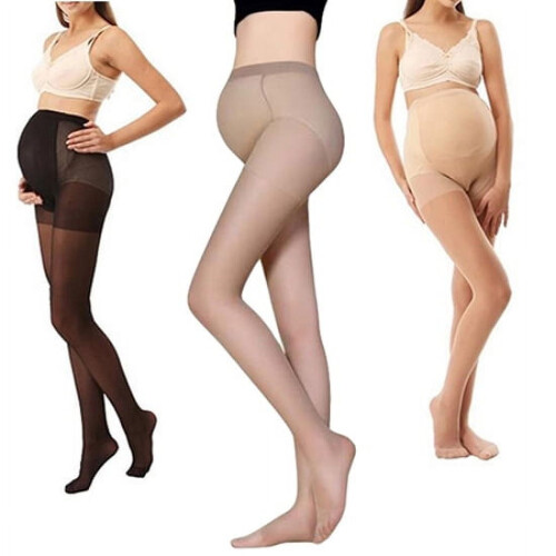 Gravide kvinder Plus Size Silkestrømper Strømpebukser Elastiske Strømpebukser One Size