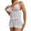 Γυναικεία σέξι πιτζάμα Summer2Piece από διαφανές ύφασμα με V λαιμόκοψη, τιράντες και 1