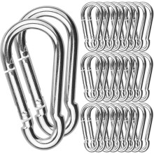 30-Pack Spring Snap Hooks, 2-3/8" Zinc-Galvanized Steel Carabiners, 260 lbs Capacity – Compatible with Dog Leash, Backpack, Hammock, Camping