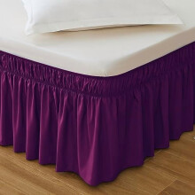 Jupe de lit Queen King en microfibre, style enveloppant