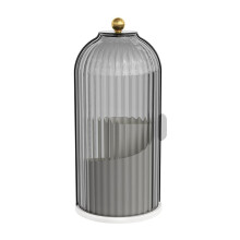 Porte-pinceaux de maquillage Emljkvp avec couvercle anti-poussière, organisateur de pinceaux de maquillage rotatif à 360 pour coiffeuse/salle de